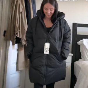 Zara Black Winter Coat_Size XS，Sold